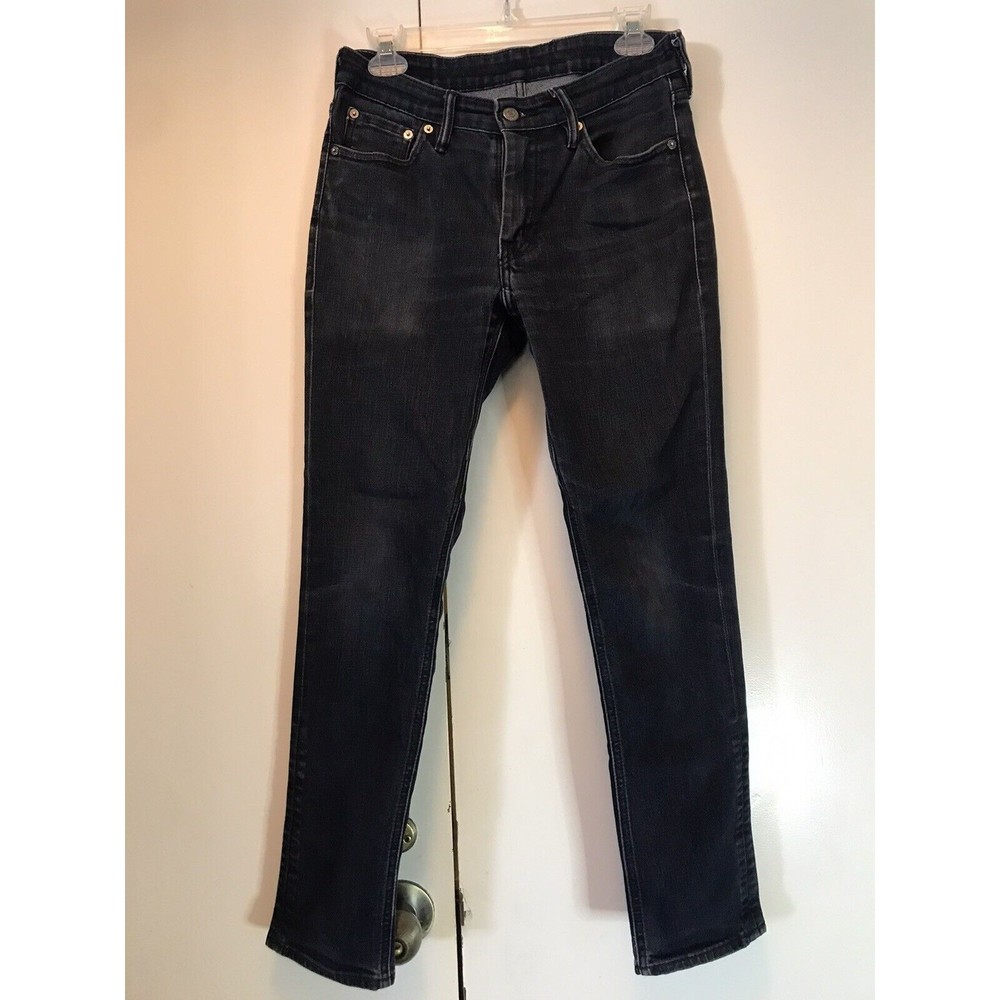 Levi's 511 Motor Jeans Crotch Patch Dark Wash Black Denim 3M Reflective Strip 30